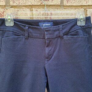 Women's Old Navy Mid Rise Pixie Navy Blue Chino Ankle Skinny Pants Size 0 reg